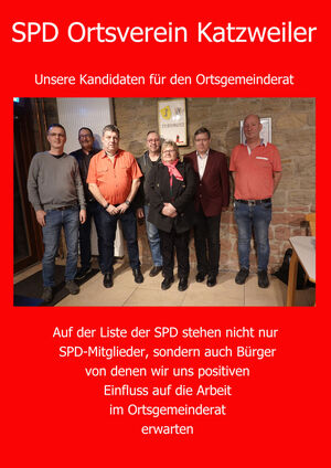 Kandidaten für den Ortsgemeinderat (auf dem BIld Fehlt Markus Bußer)